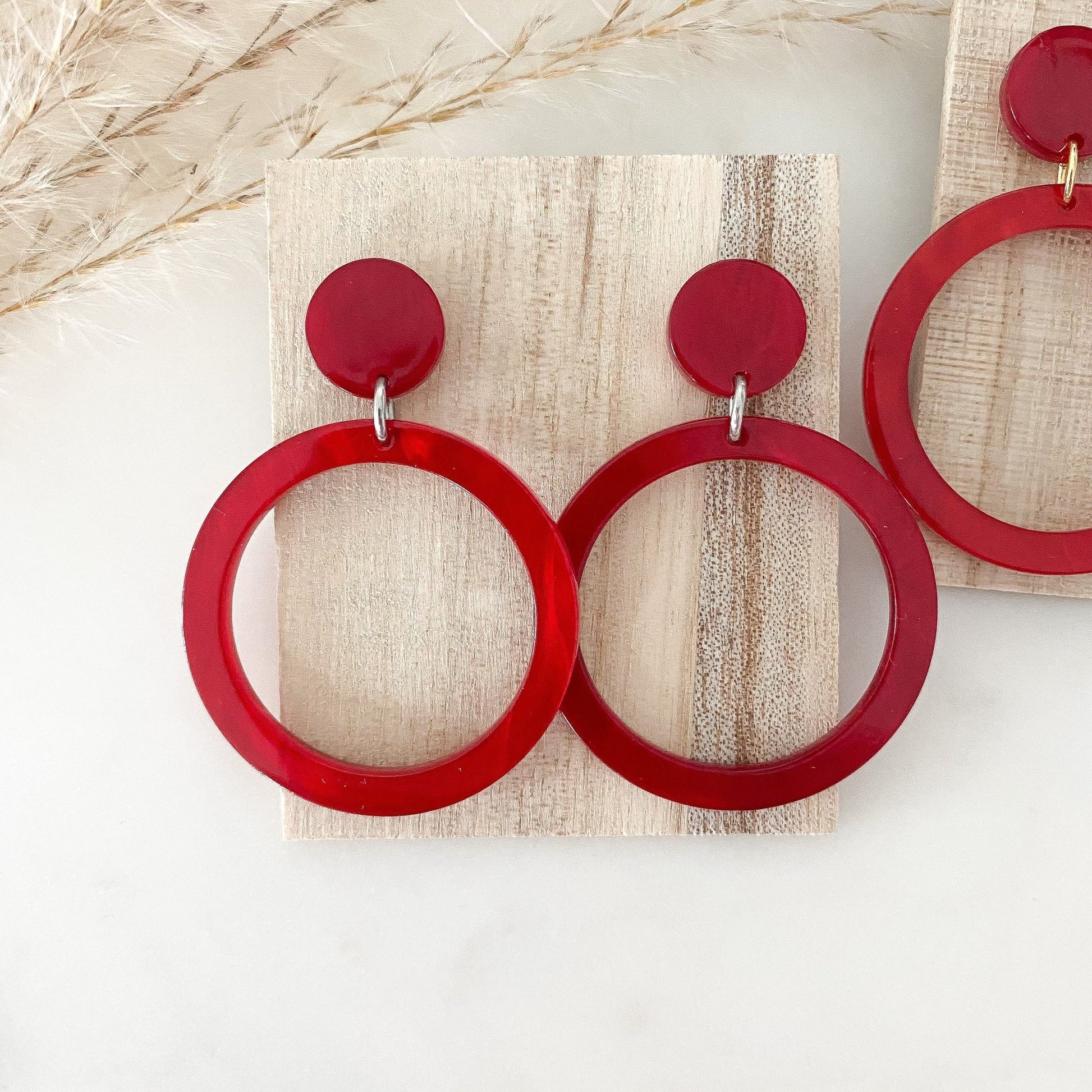 Resin Ohrringe "Cherry" in rot - Feenmanufaktur