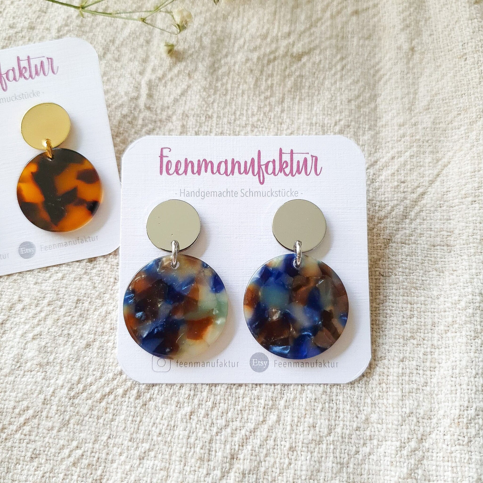 Resin/Epoxid Harz Circle Ohrringe "Tillie" Resin Harz - Feenmanufaktur