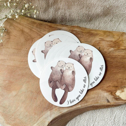 Sticker "I love you like no otter" Aufkleber rund 9,5 cm - Feenmanufaktur